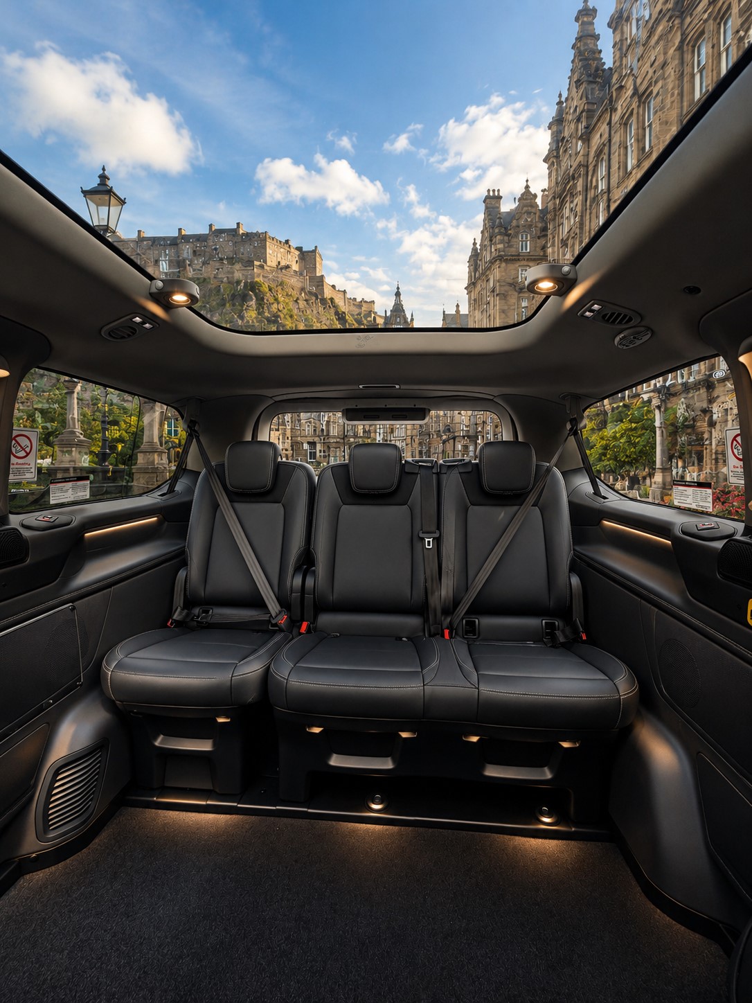 Inside a Black Taxi